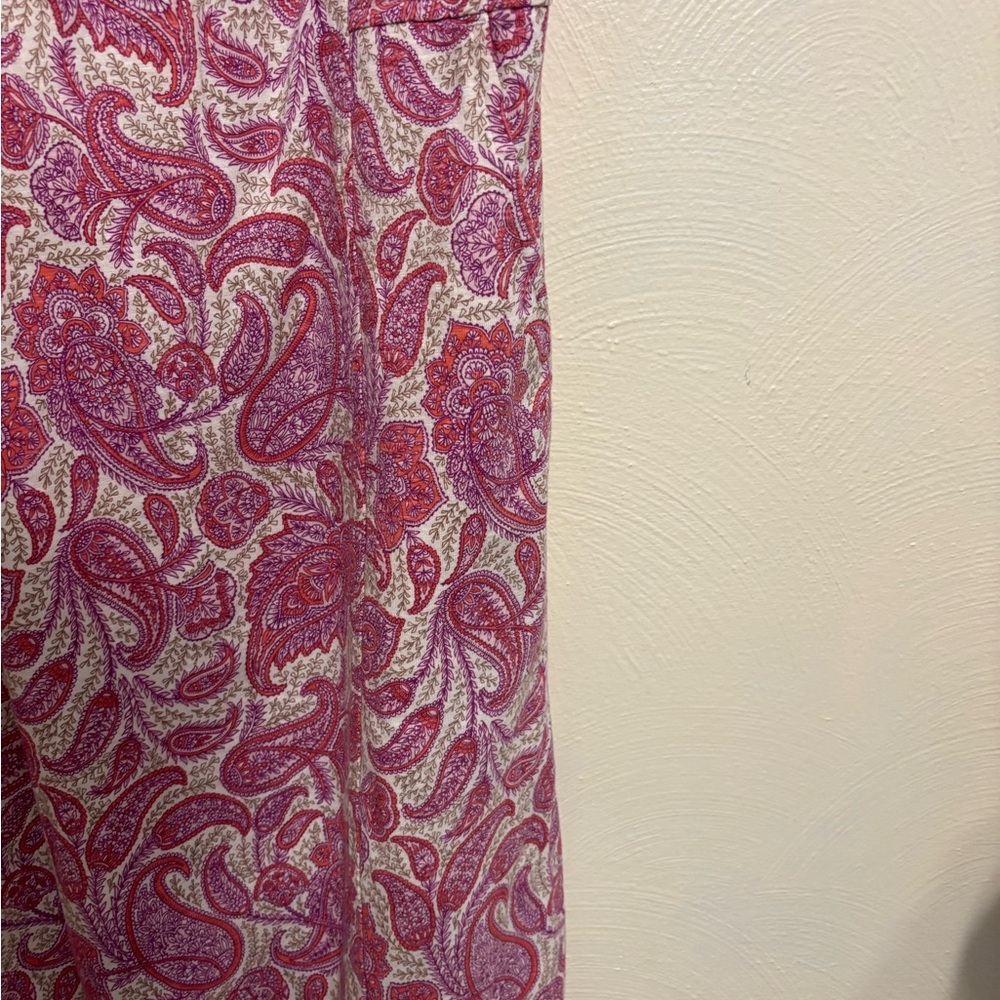 J Jill Large Pink Paisley Sleeveless Dress Soft Cotton Tencel Knit - Picture 7 of 9